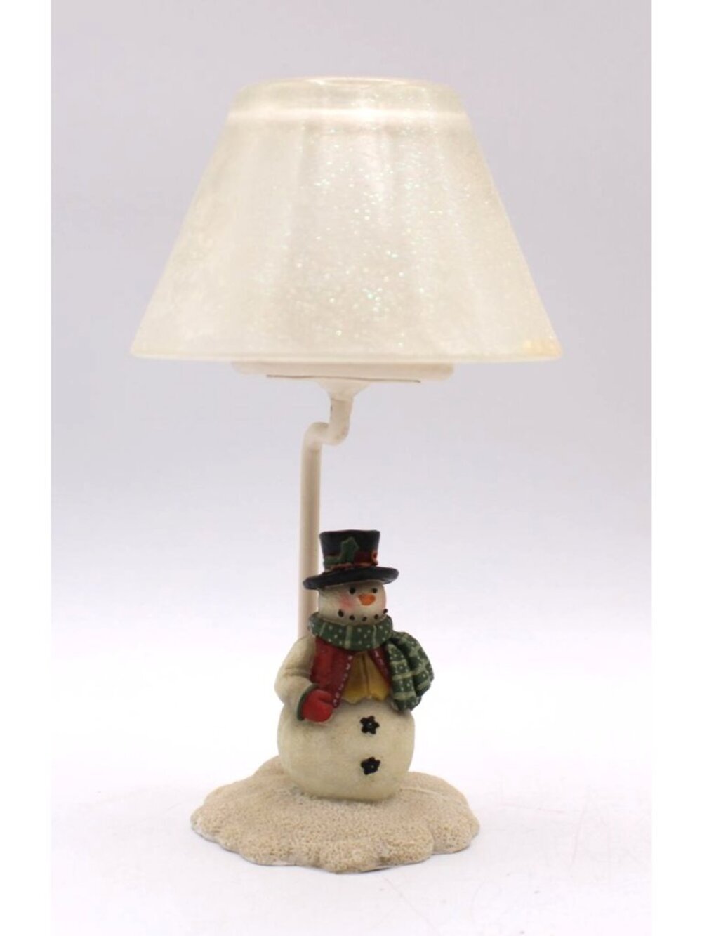 Snowman Candle Holder Mini Lamp With Multicolor Votive Candles Set Of 6 Vtg